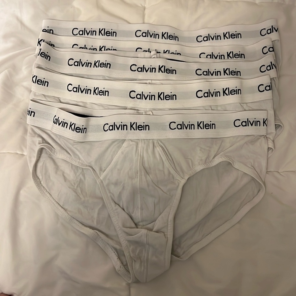 Calvin Klein cotton stretch lowrise hip briefs extra large fair condition 5 pack